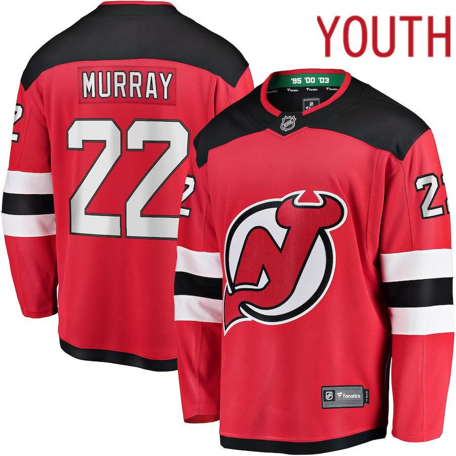 Youth New Jersey Devils #22 Ryan Murray Fanatics Branded Red Breakaway Player NHL Jersey->youth nhl jersey->Youth Jersey
